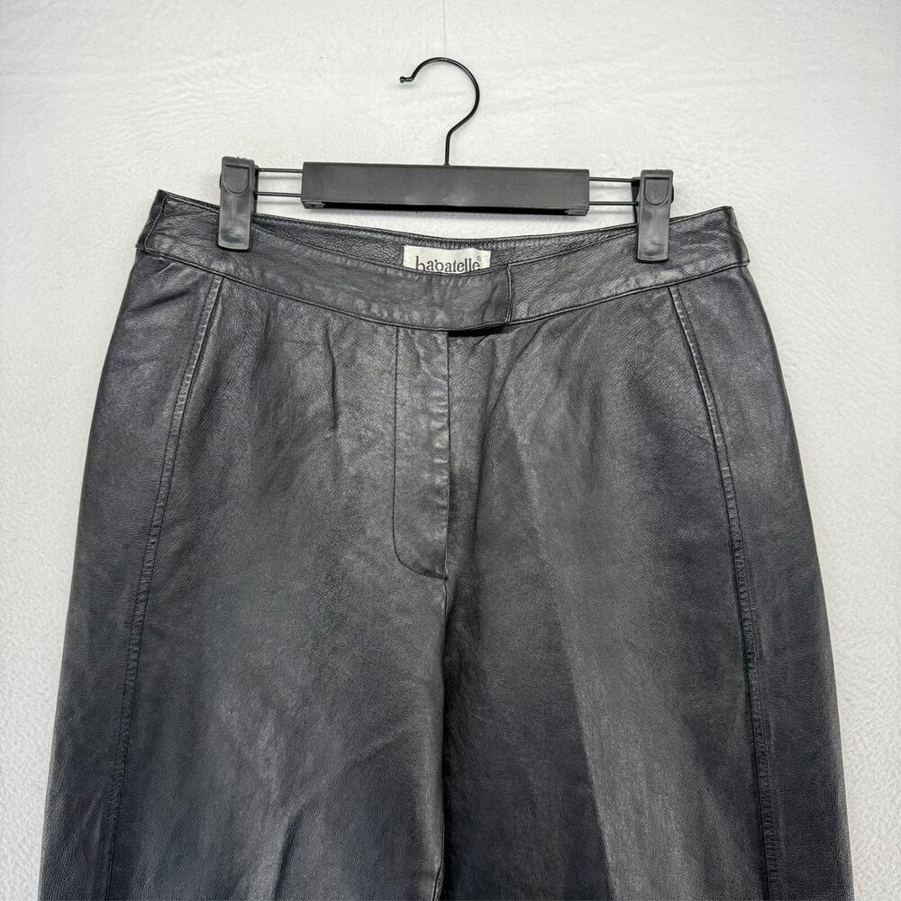 Vintage Bagatelle Leather Pants Women's 10 Black Hook Loop Hip Hop 90s (28x30) - Picture 2 of 9